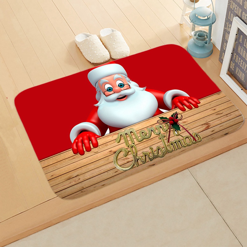 Tegooe Christmas Pattern Entry Mat - Non-Slip IndoorOutdoor Festive Doormat