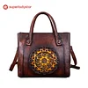 Retro Handmade Embossed Leather Handbag Messenger Bag