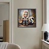 Diamond Painting-DIY Full Round Drill Girl And Skunk
