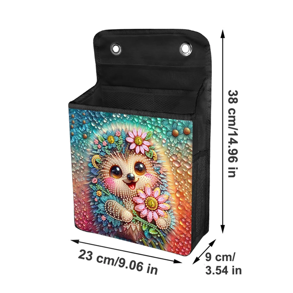5D DIY Hedgehog Diamond Painting Hanging Storage Bag Diamond Art Organizer Box Home Decor 