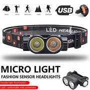 Powerful COB LED Headlamp, Spotlight Floodlight 18650 USB