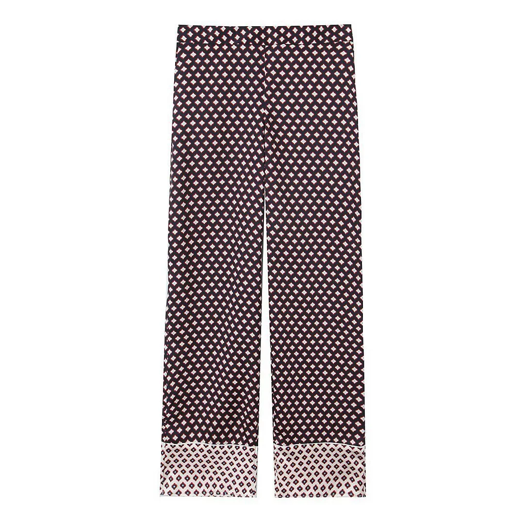 Nigikala Nigikala Women 2025 Fashion Printed Silk-Sense Shirt 2157039 Trousers 2425578