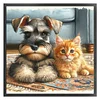Schnauzer And Orange Cat-11CT Stamped Cross Stitch 40*40cm/15.75*15.75in tapestrymarket