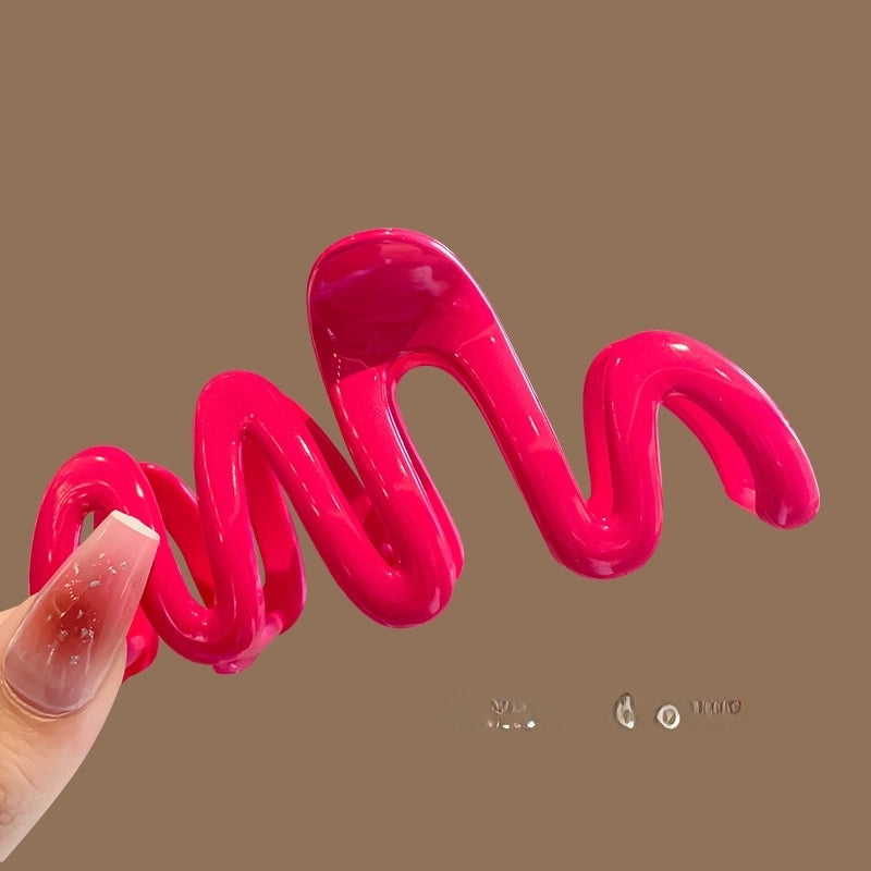 Jelly Color Wave Grab Clip Back Head Hair Grab Disc Hair Clip Shark Clip  New Summer Hairpin Headwear