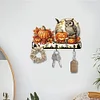 (US Only)Halloween Pumpkin Owl Wood 2D/Flat DIY Diamond Painting Hooks Home Decor Craft