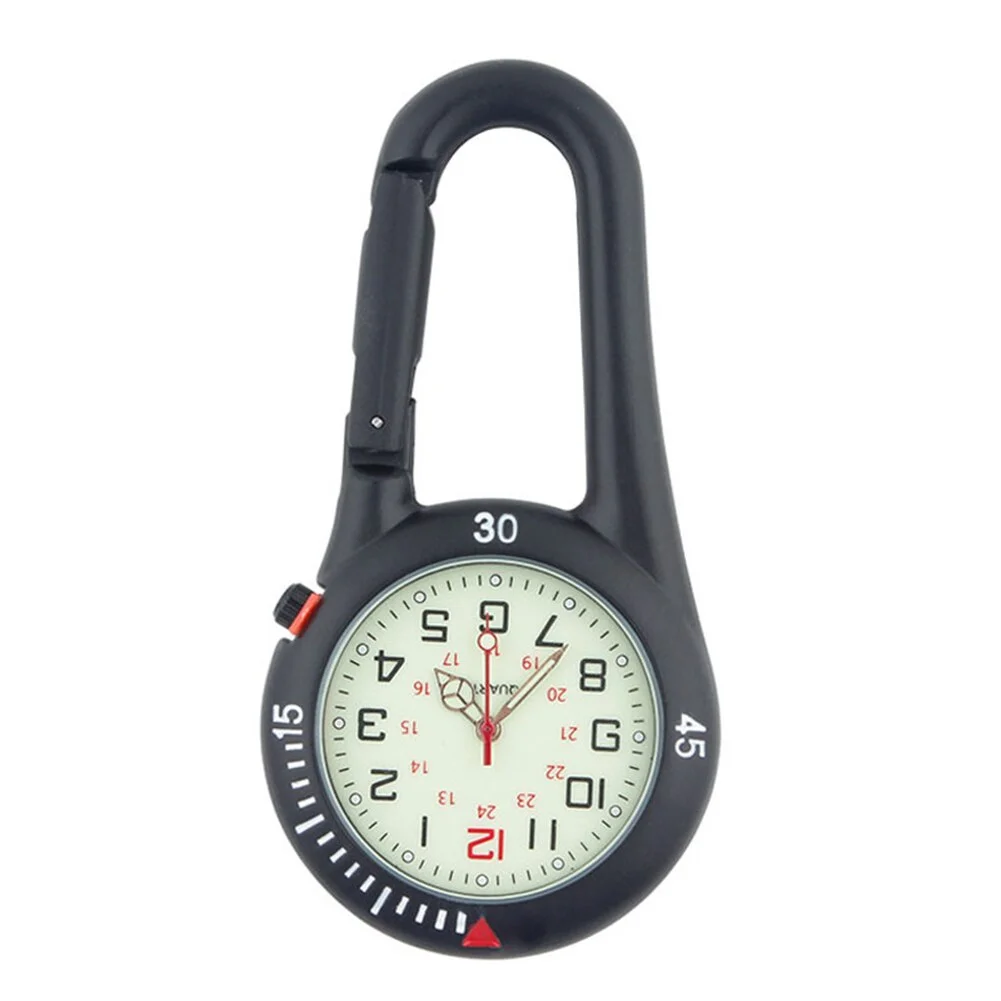 Luminous ClipOn Carabiner Climbing Pocket Watch Outdoor Mountaineering