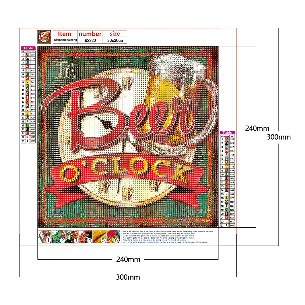Diamond Painting - Full Round Drill - Beer Letters(30*30cm)