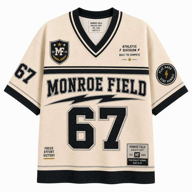 Surf Monroe Field Cotton T-Shirt - Cream / Black