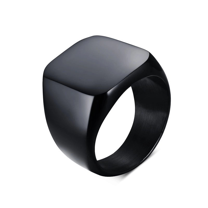 Men Rings Stainless Steel Ring Men’s Simple Bare Square Titanium Steel Ring Jewelry RC-294