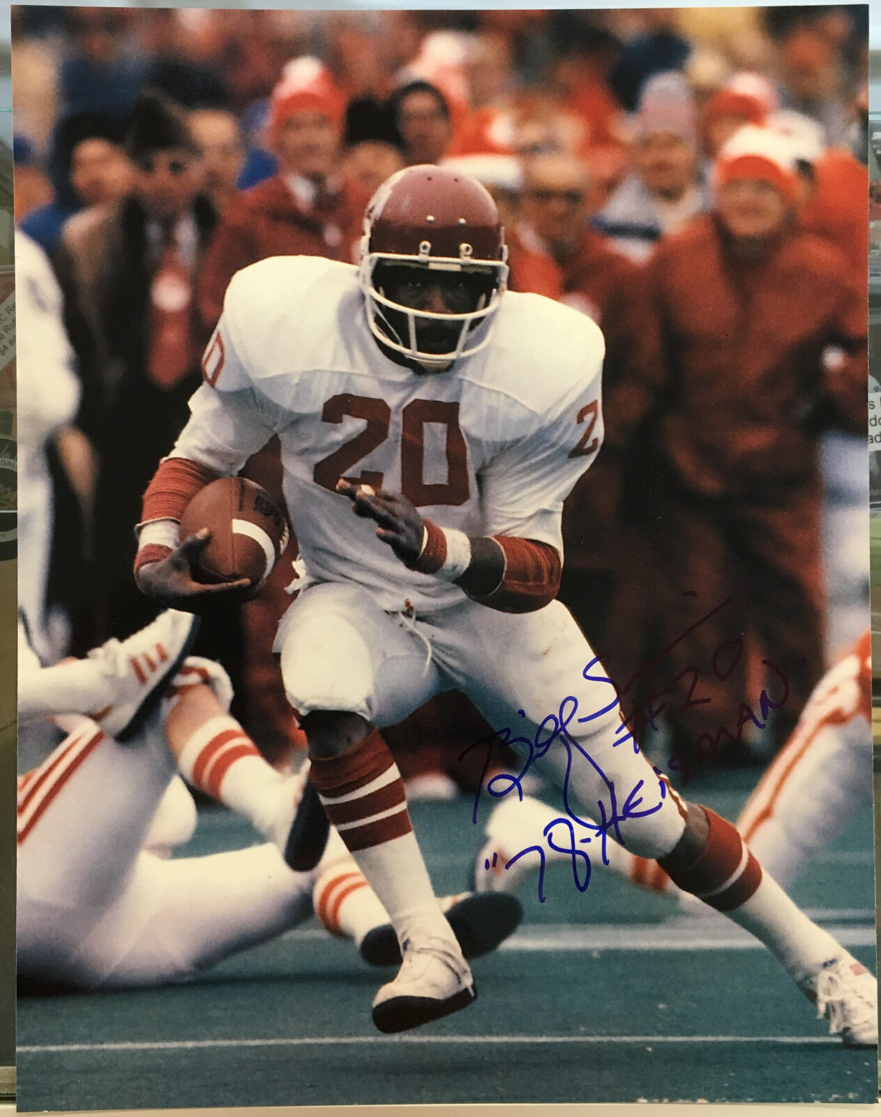 Billy Sims autographed 8x10 Oklahoma Sooners Heisman Trophy Winner 1978 #1