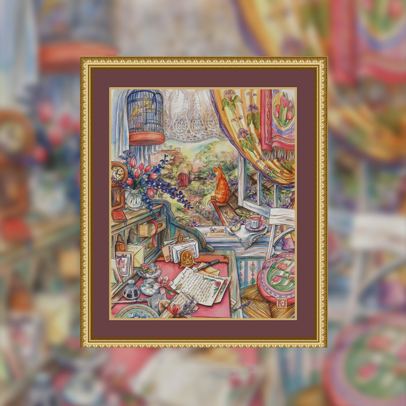 【Fairy Brand】Summer Love Letter Kitten Full 14CT Pre-stamped Canvas(110*130cm) 170 Colors Egyptian Cotton Cross Stitch