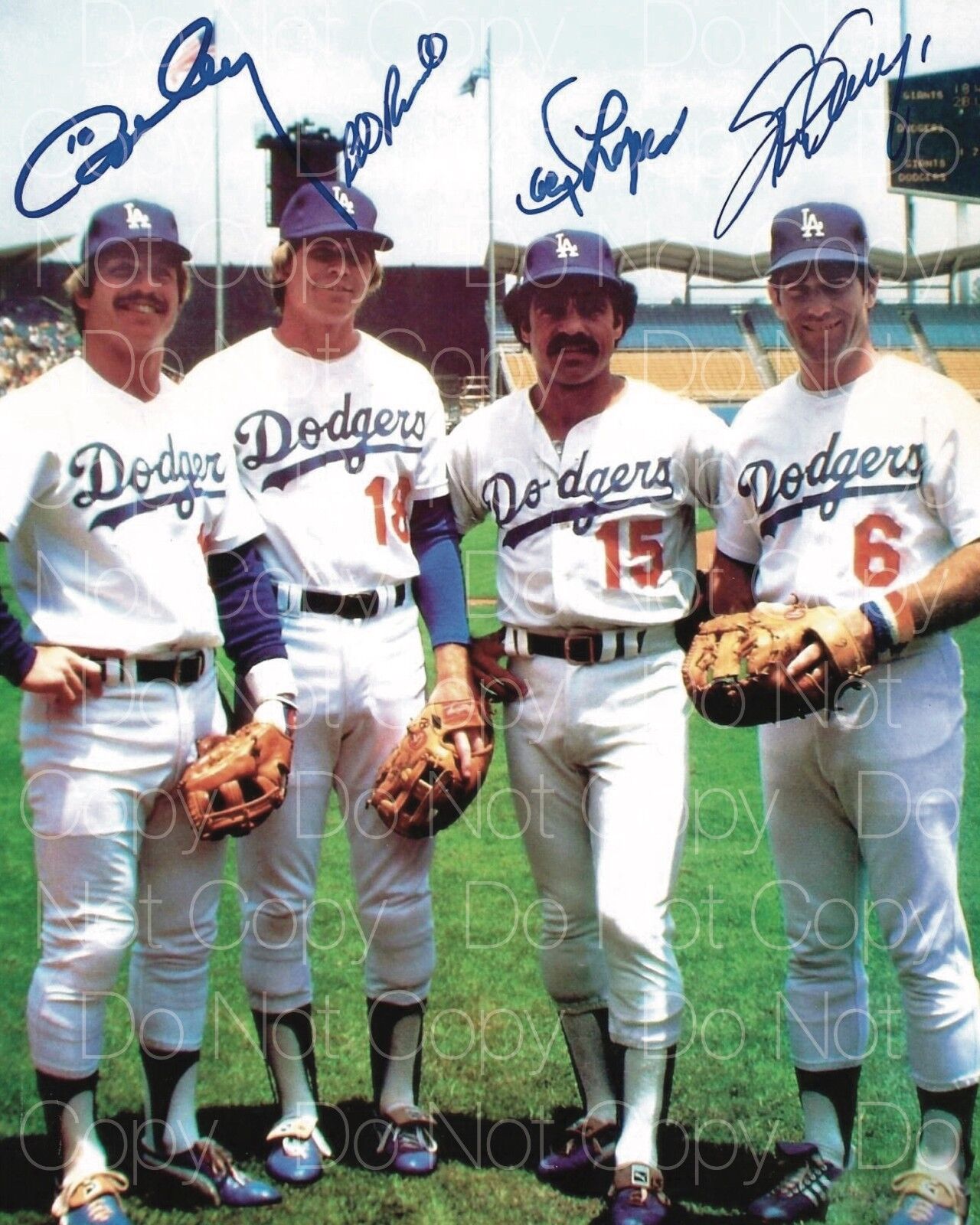 1981 Dodger Infield Ron Cey Lopes signed 8X10 Photo Poster painting picture poster autograph RP