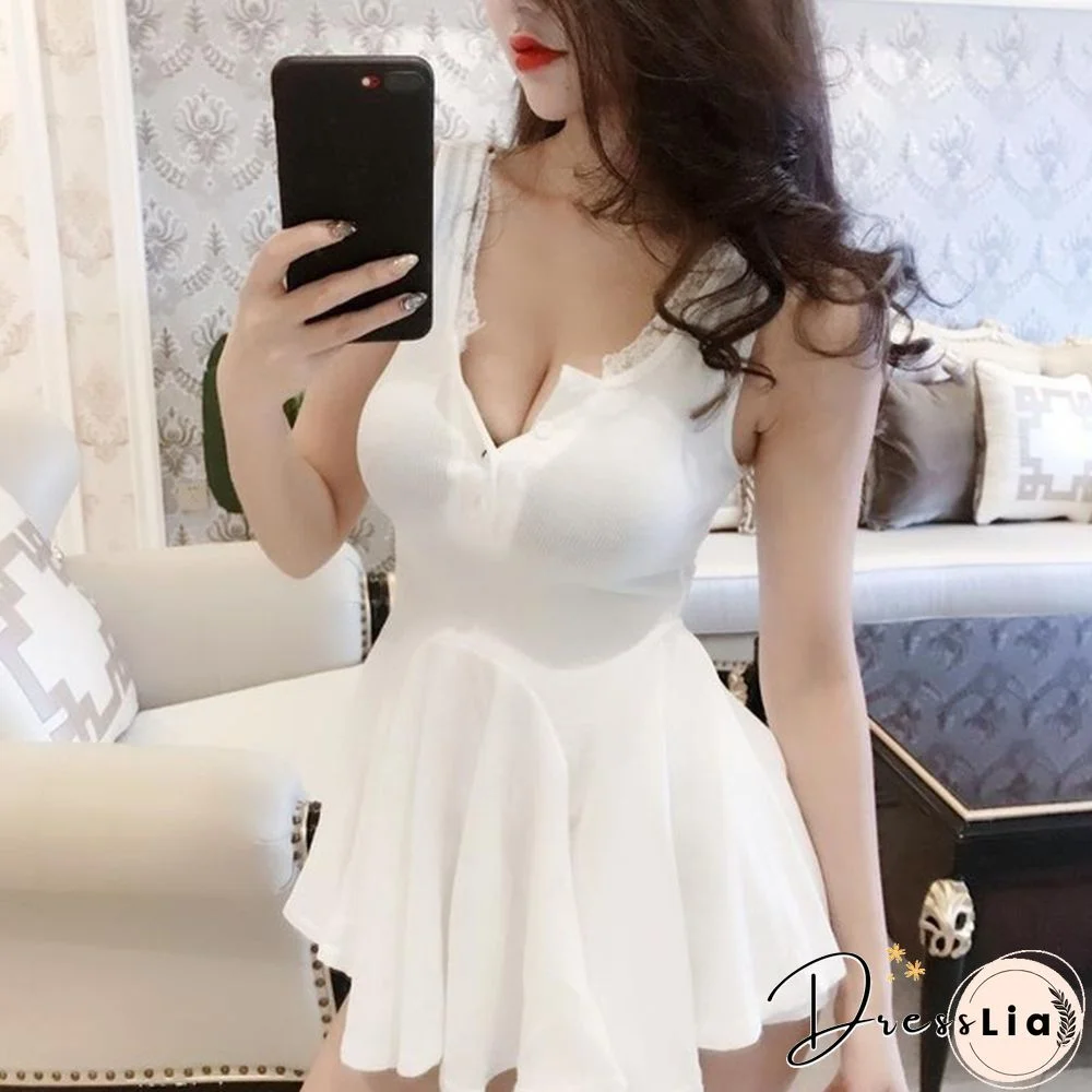 Women's Short Skirts Fluffy Skirt High Waist Knit Skirt Women's Pleated Mini Skirt Casual Elastic Flare Skirt Female Mini Skirt