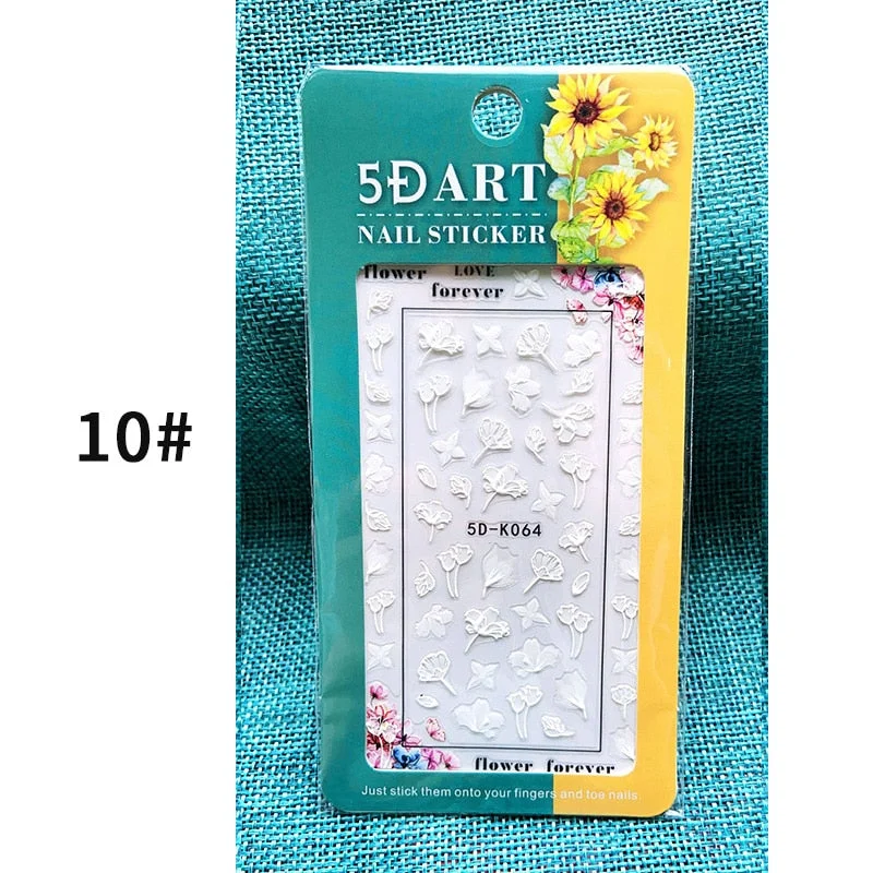 1PC 5D Nail Stickers Winter Santa Claus Self-Adhesive Slider Nail Art Decorations Christmas Snow Decals Manicure Accessories-Nail Inspo