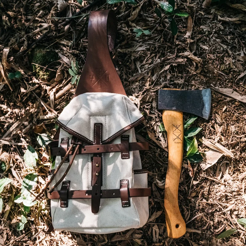 Vintage Jungle Camping Canvas Crossbody Chest Bag