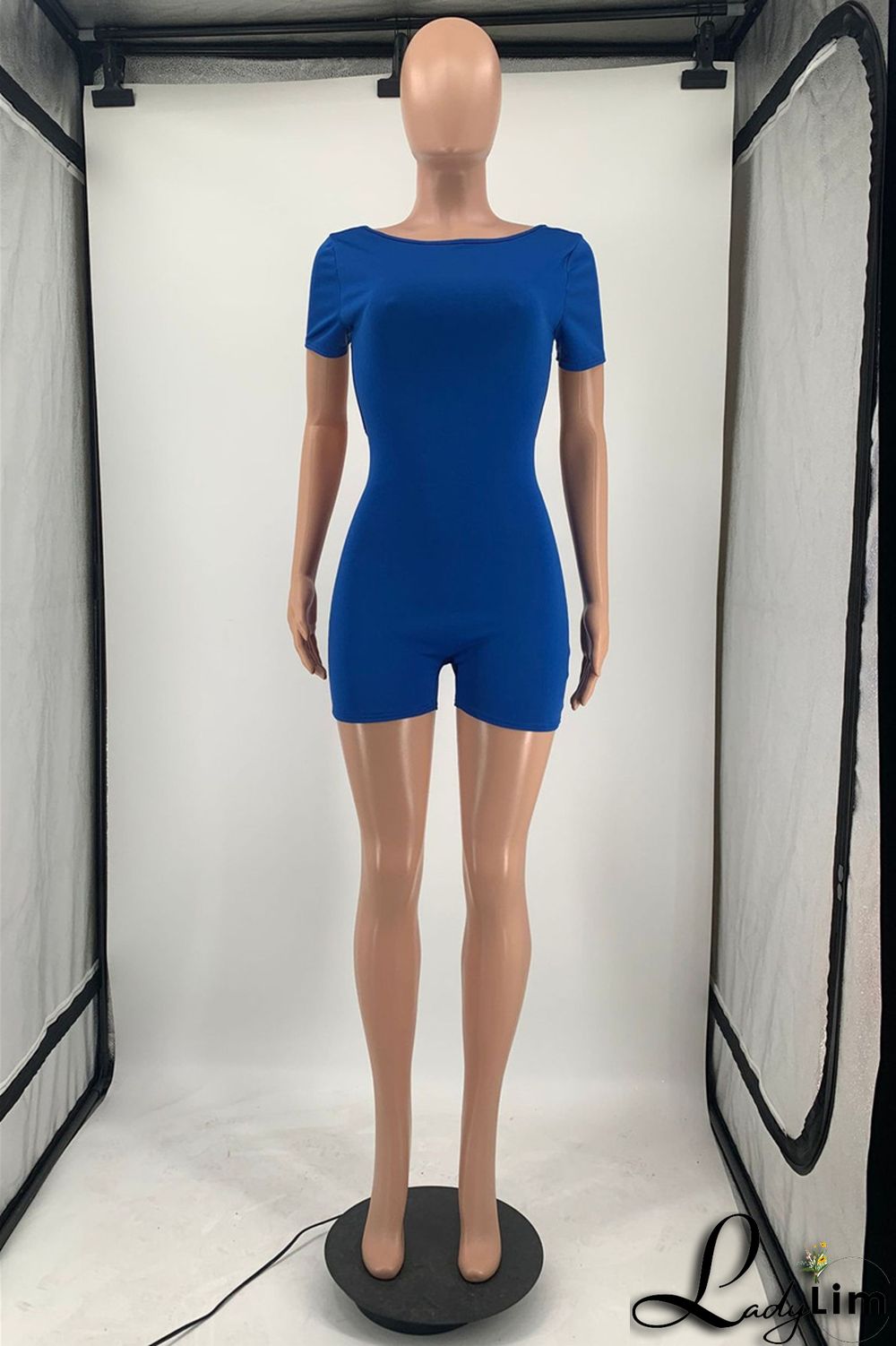 Yellow Fashion Casual Solid Basic O Neck Skinny Romper