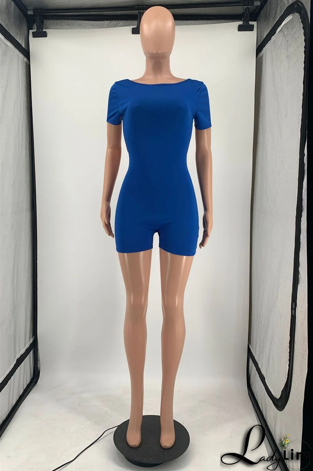 Yellow Fashion Casual Solid Basic O Neck Skinny Romper