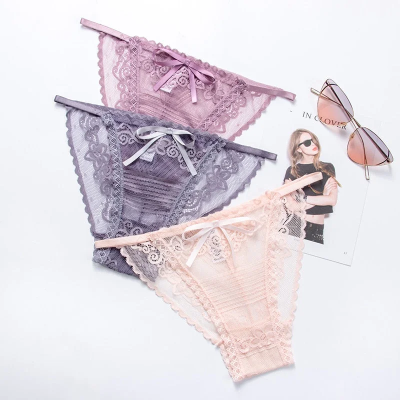 Woman Panties New Comfortable Bow Cotton Low-Rise Bikini G-string Female Lingerie Comfortable Underpants M-L
