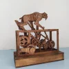 3D Wooden Model Mechanical Gear Drivetoothed Saber-toothed Tiger Automata Movable Three-dimensional Wooden Model Adult Wooden Crafts