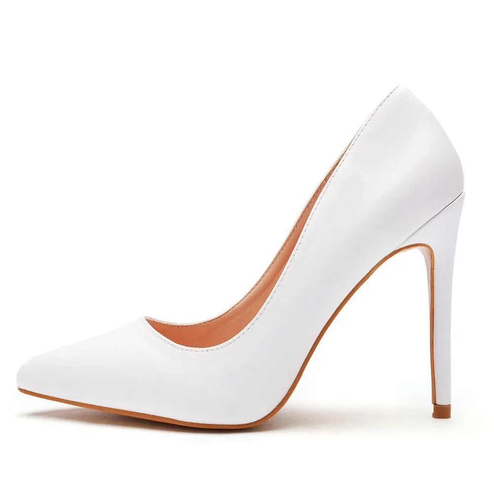 Breakj Breakj Cm Sexy Pointed High Heel Single Shoes Women Fine Heel Shoes Pointed Shoes Fashion Commute White Large Size Shoes