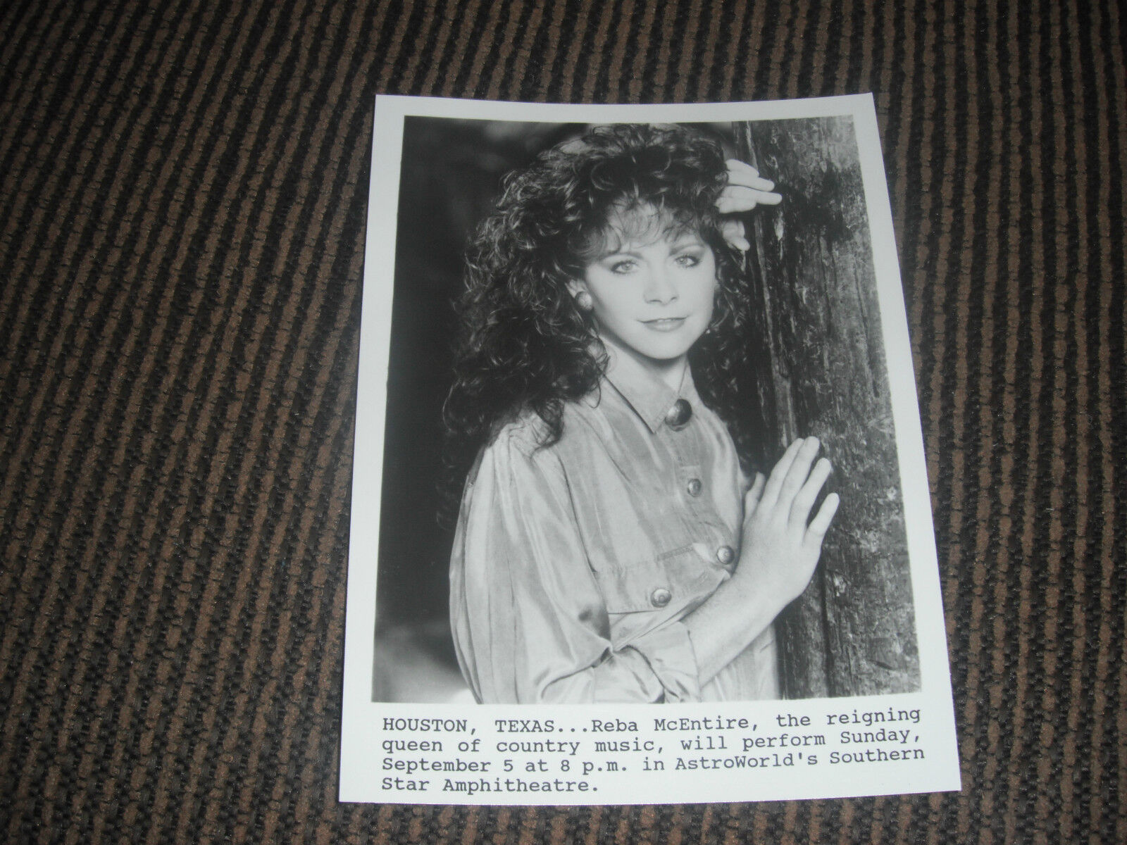 Reba McEntire Houston Texas 5x7 B&W Publicity Photo Poster painting Promo #2