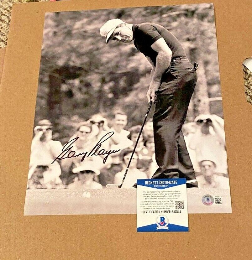 GARY PLAYER SIGNED 11X14 PGA GOLF Photo Poster painting BECKETT CERTIFIED PGA #12