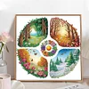 Vier Jahreszeiten Wald - speziell geformtes Diamantgemälde - 30*30cm
