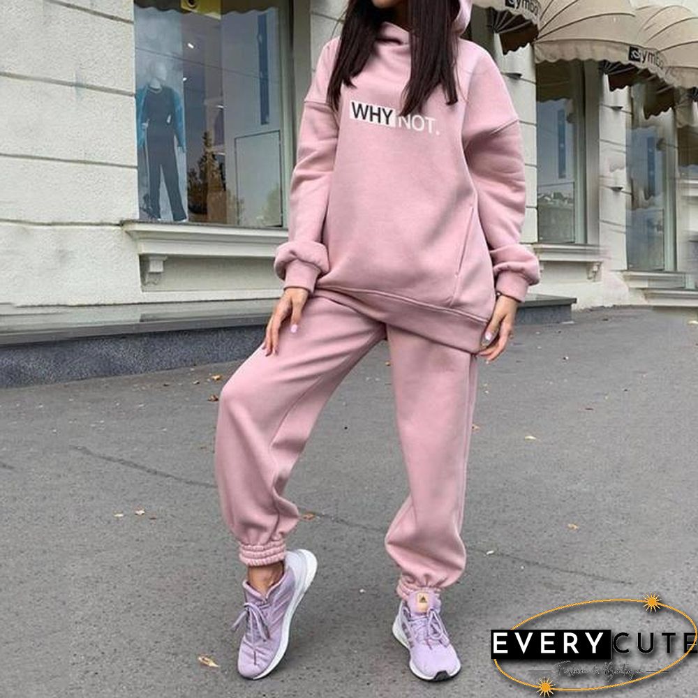 Two Piece Set Casual Fleece Tracksuit Women Winter Women's Sets Oversized Hooded Long Sleeve Hoodie Sport Pants Lady Suit