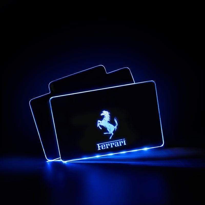 Ferrari Acrylic LED Car Floor Mat For Ferrari Atmosphere Light With RF Remote Control Car Interior Light Decoration voiturehub dxncar