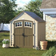 Outdoor Sutton 7 1/2 ft. W x 7 ft. D Resin Storage Shed