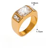 Stylish Rhinestone Zircon Pearl Golden Rings