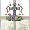 Easter 2D Flat DIY Hanging Diamond Art Ornament Home Window Pendant (Cross)