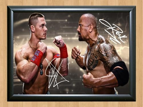 The Rock John Cena Signed Autographed Photo Poster painting Poster Print Memorabilia A3 Size 11.7x16.5