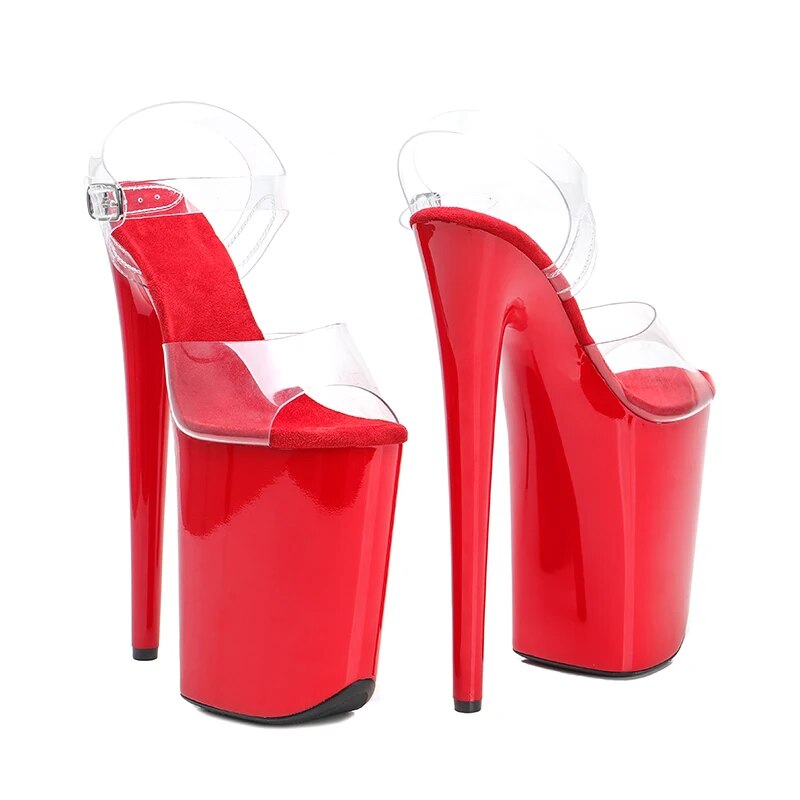 TAAFO 23CM/9inches PVC Upper Platform High Heels Sandals Pole Dance Shoes