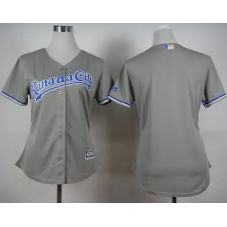 Royals Blank Grey Road Women's Stitched MLB Jersey