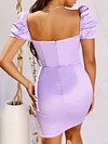 Empire Bodycon Puff Sleeves Mini Dress