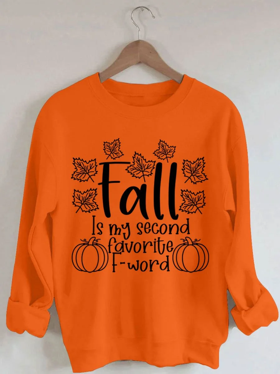 Women's Fall Is My Second Favorite F-word Print Long Sleeve Sweatshirt