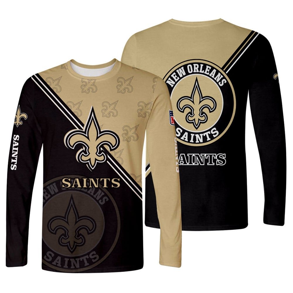 New Orleans Saints Tops Long Sleeve 3D Digital Floral Men Shirts