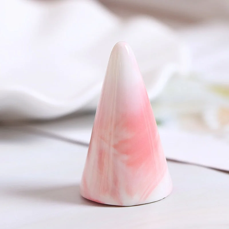 Ceramic Finger Cone Ring Holder Marble Decor Display Stand Tray Jewelry Storage Crafts