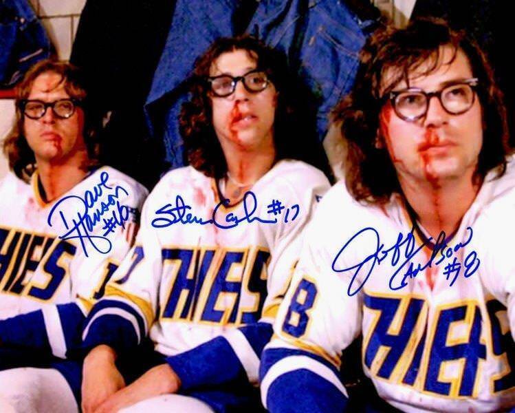 REPRINT - HANSON BROTHERS Charlestown Chiefs 8 x 10 Photo Poster painting Poster RP Man Cave