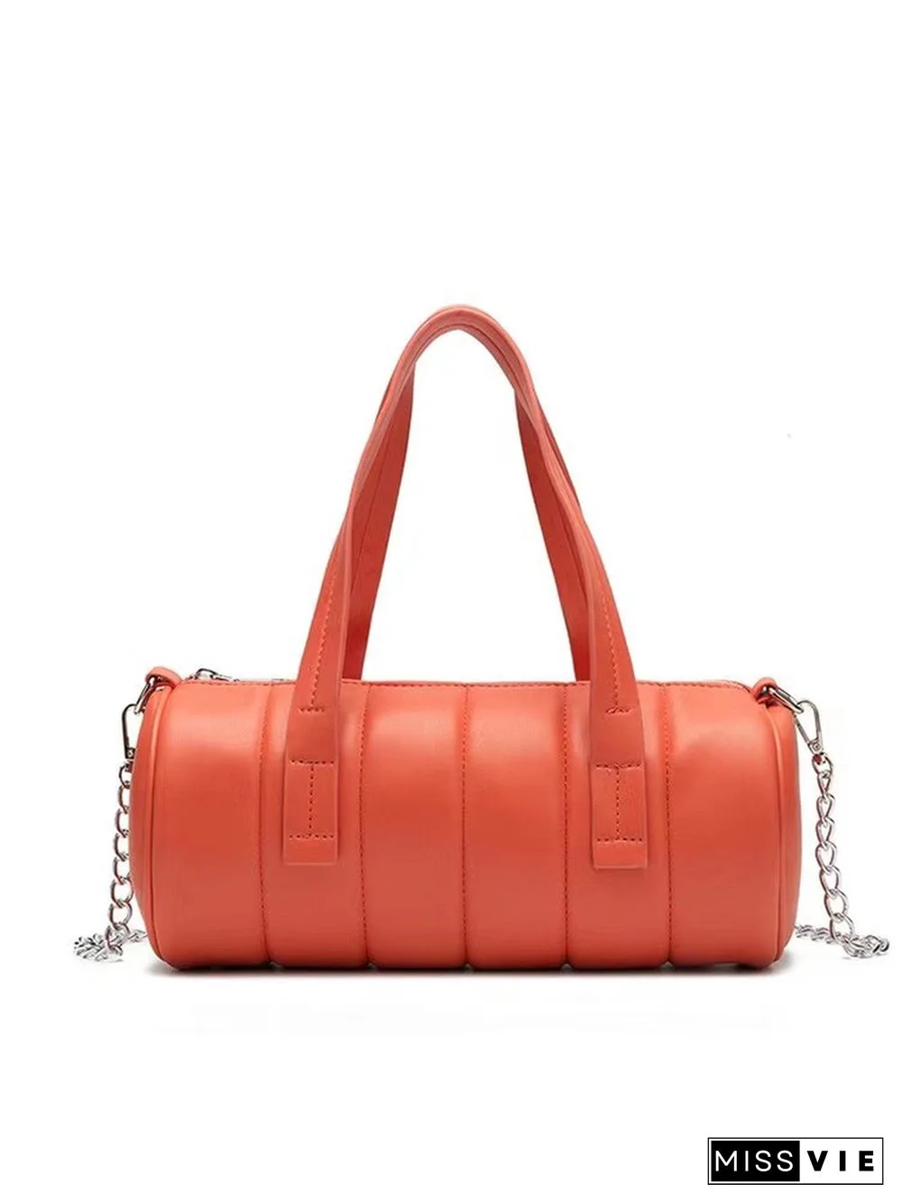 Daily Plain Cylindrical Chain Shoulder Bag