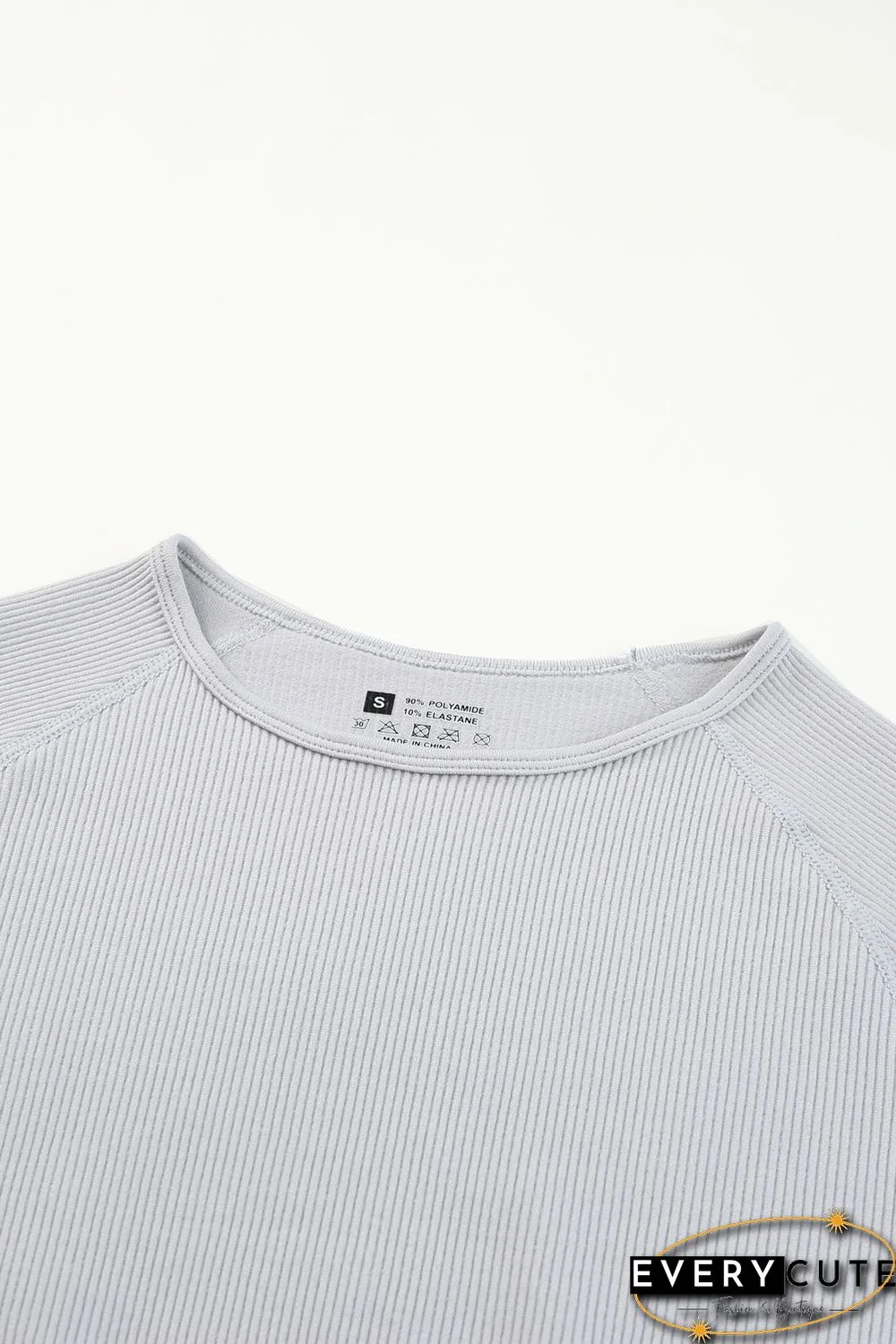 Gray Long Sleeve Seamless Crop Smoke