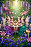 Luxury AB Velvet Diamond Painting Kit - Fairy Tea Party