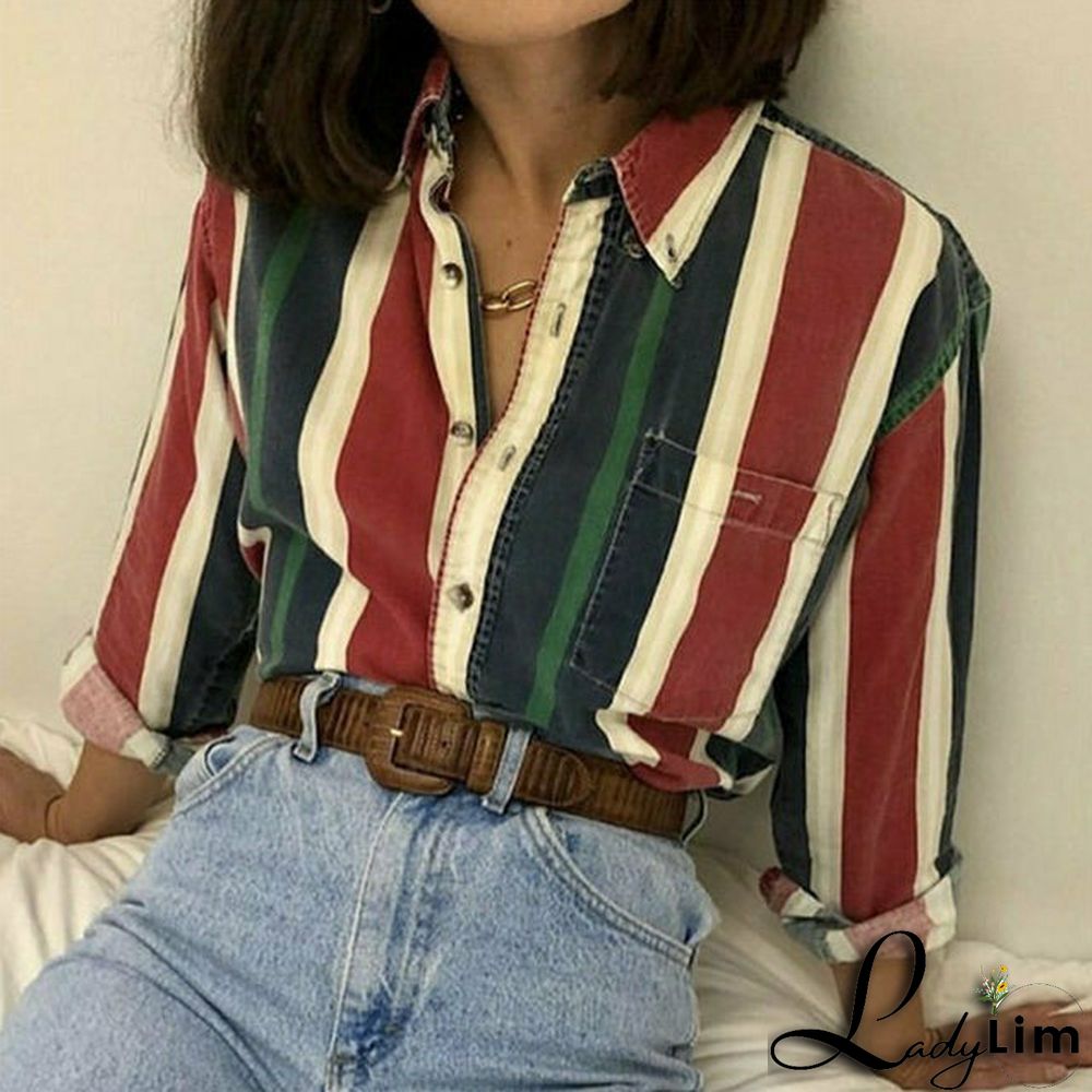 Vintage Striped Blouse