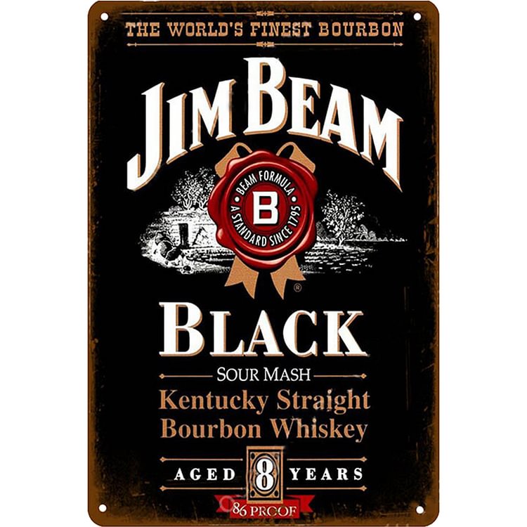 Jim beam black whiskey - Enseigne Vintage Métallique/enseignes en bois - 20*30cm/30*40cm