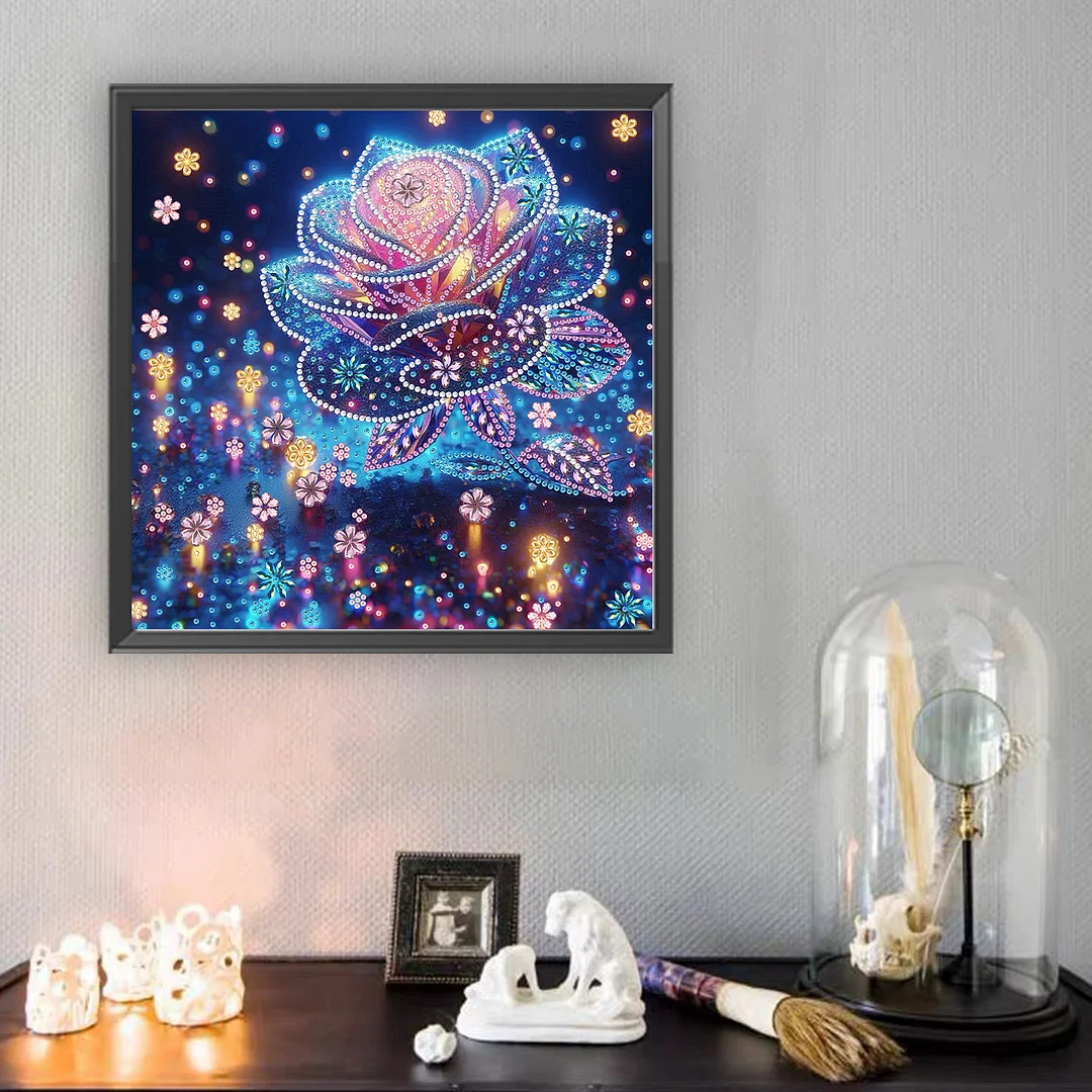 Flowers - Diamond Painting - Partial Special Shaped Drill(Canvas|30*30cm)