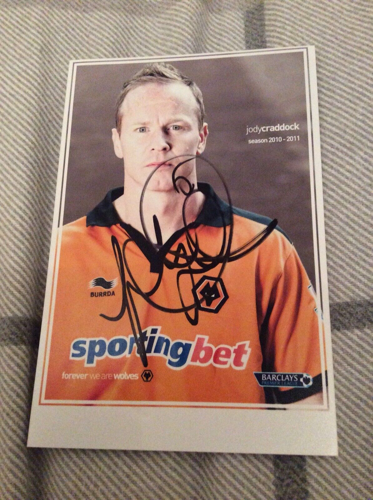 JODY CRADDOCK (WOLVES) SIGNED Photo Poster painting