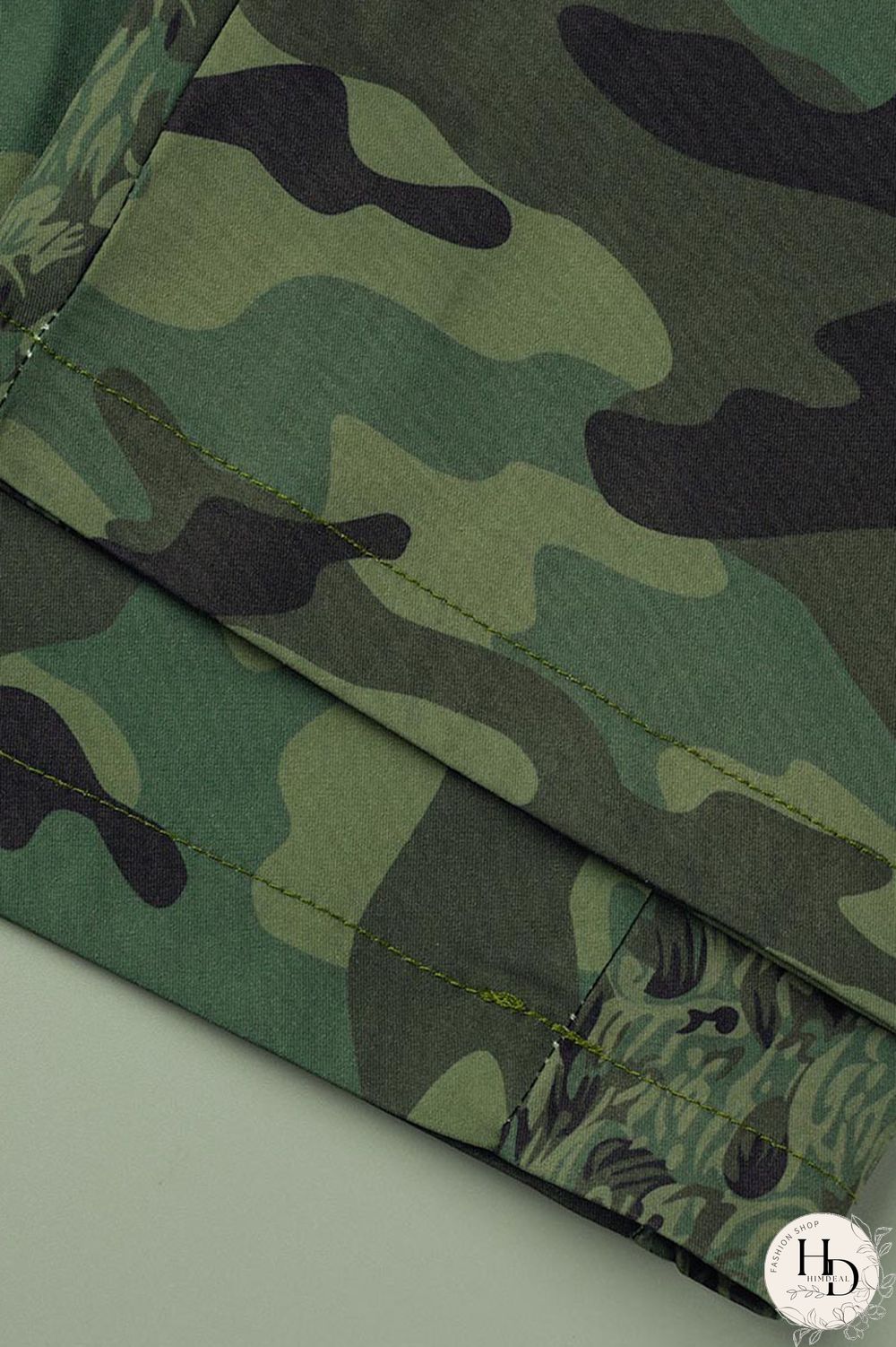 Camouflage Casual Print Camouflage Print Patchwork Plus Size