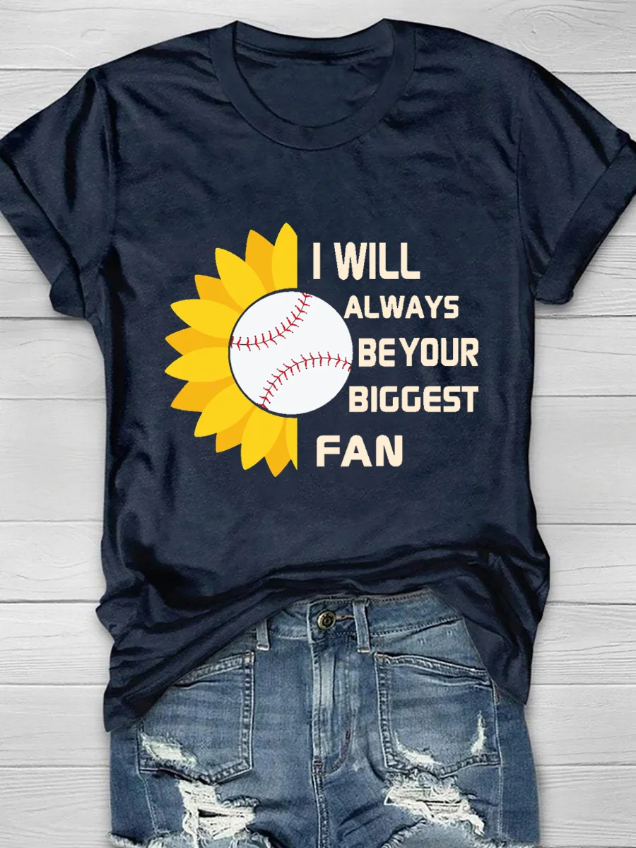 Baseball Printing Pure Cotton Short Sleeve T-Shirt