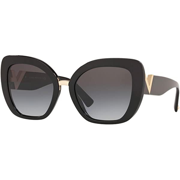 Valentino Sunglasses Black Frame, Grey-Black Lenses, 54MM